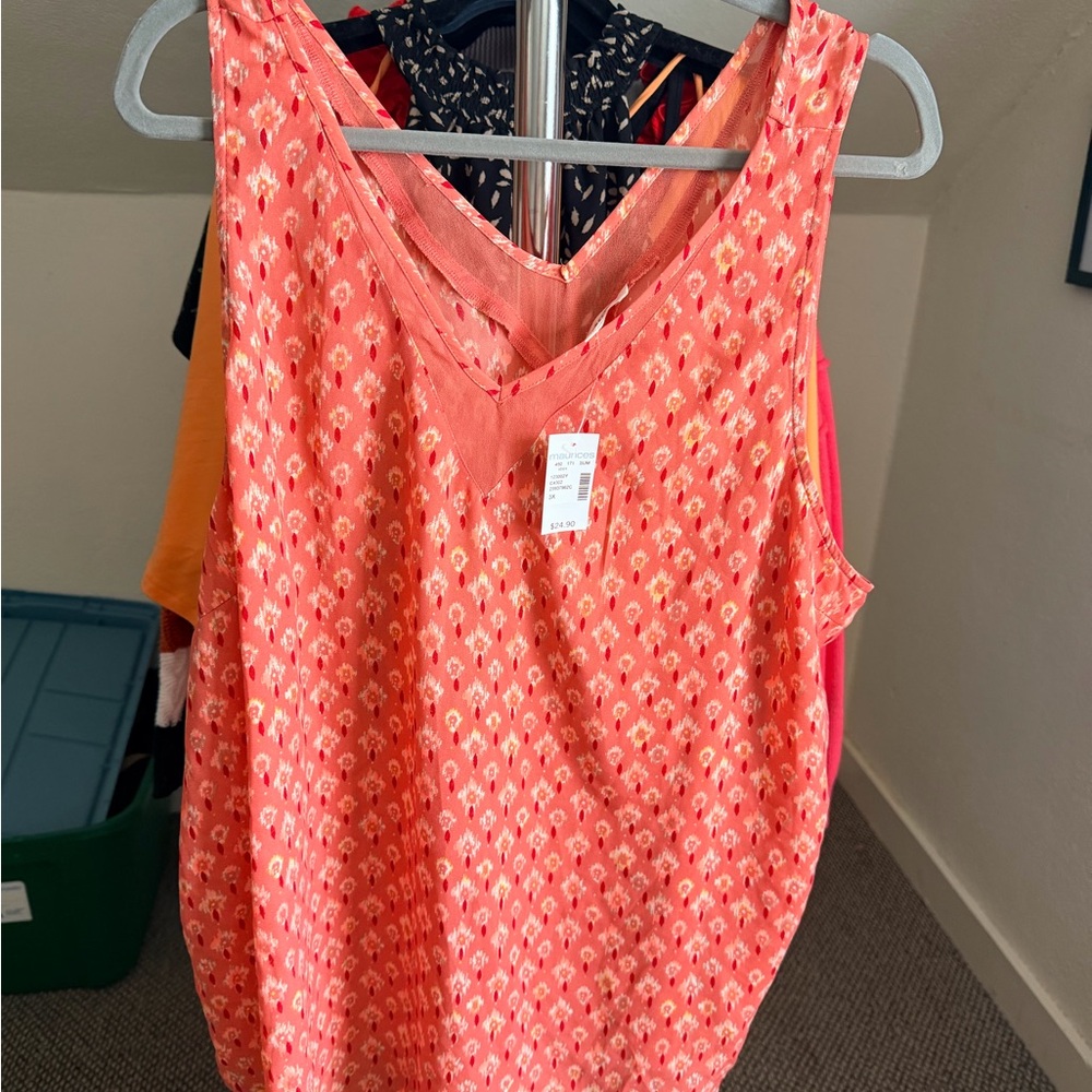 Coral Sleeveless Top